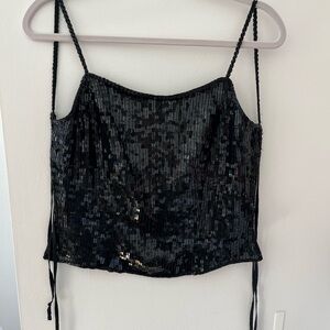 Hugo Buscati Black Sequin Bustier Camisole